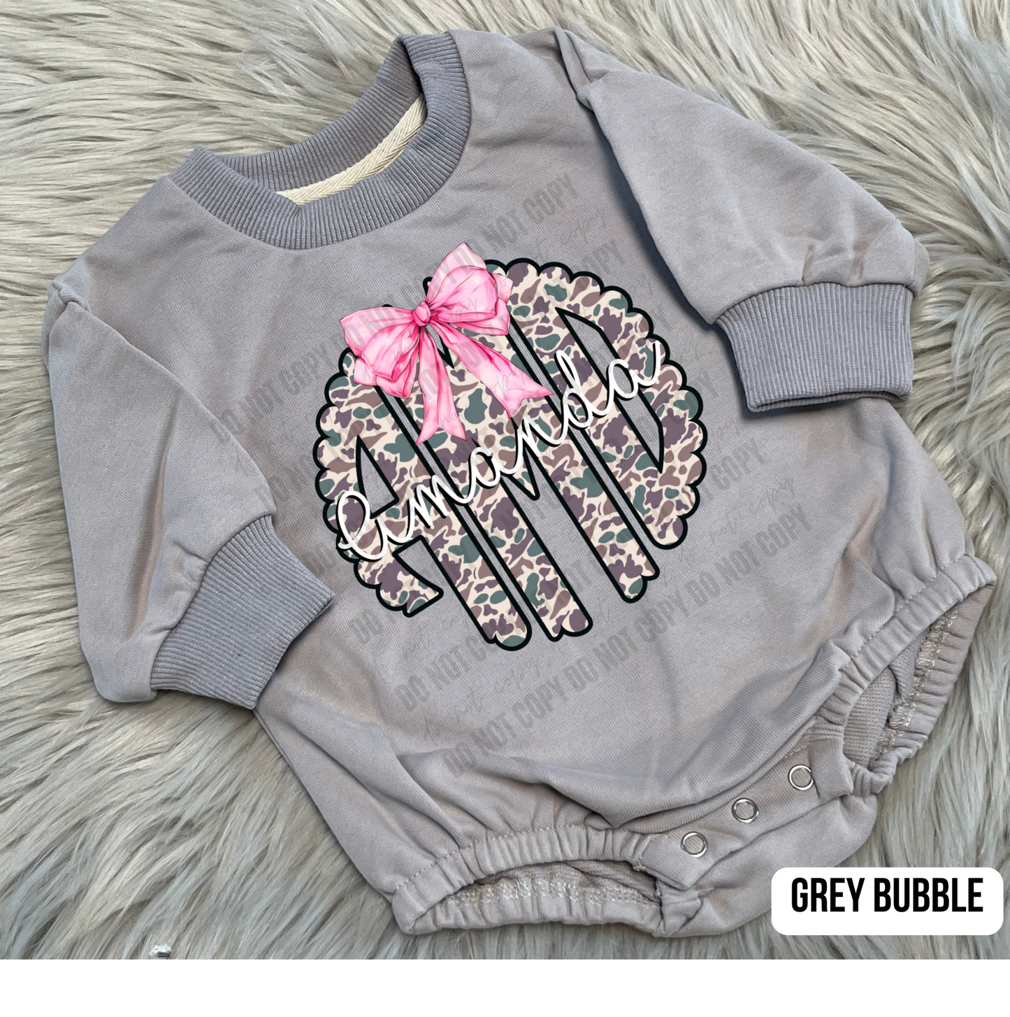 Camo BUBBLES Monogram - Toddler/Youth WS