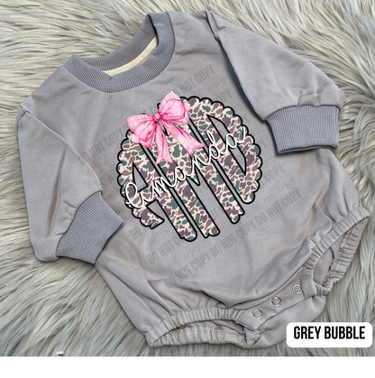 Camo BUBBLES Monogram - Toddler/Youth WS