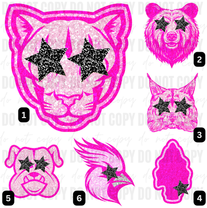 Pink Glitter (Faux) Mascots - Toddler/Youth WS