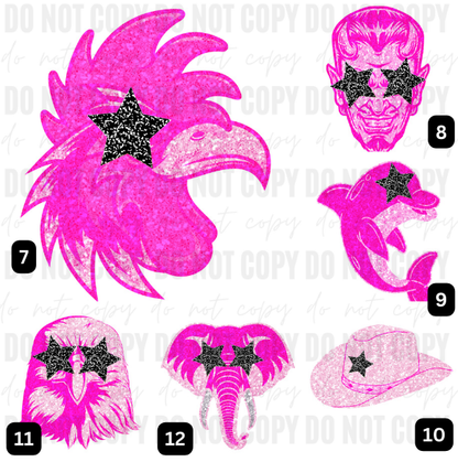 Pink Glitter (Faux) Mascots - Toddler/Youth WS