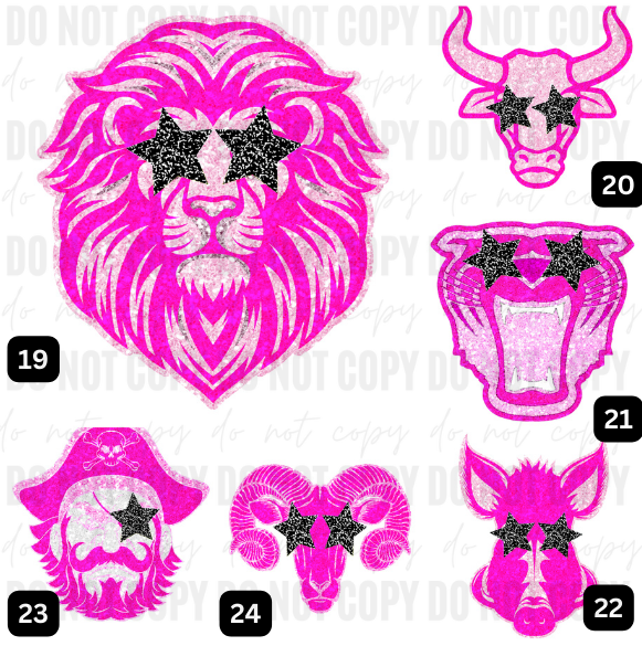 Pink Glitter (Faux) Mascots - Toddler/Youth WS