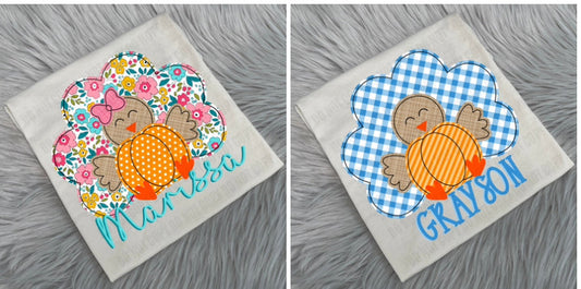 Custom Faux Applique Turkey - Toddler/Youth WS