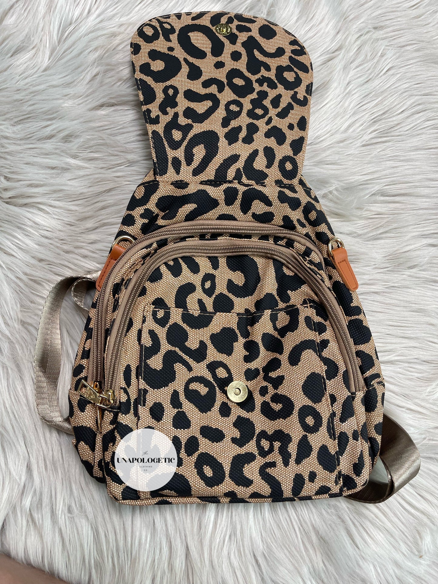 Brown Leopard Backpack - WS