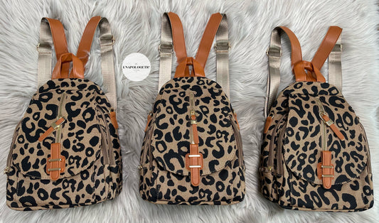 Brown Leopard Backpack - WS