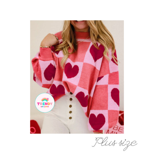 Heart sweater- plus size