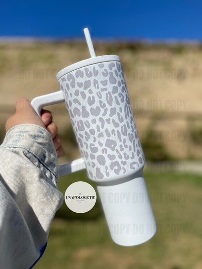 Cheetah Print Black/White 40oz Cup -WS