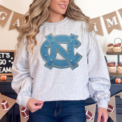 Glitzy football 🏈✨ tee  • long sleeve • crew (read description)