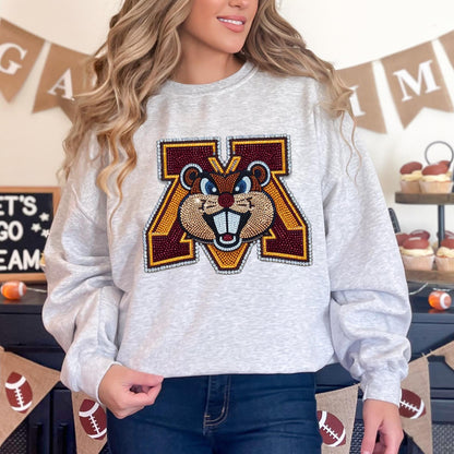 Glitzy football 🏈✨ tee  • long sleeve • crew (read description)