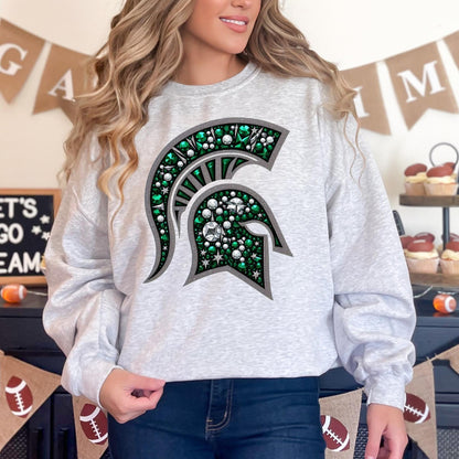 Glitzy football 🏈✨ tee  • long sleeve • crew (read description)