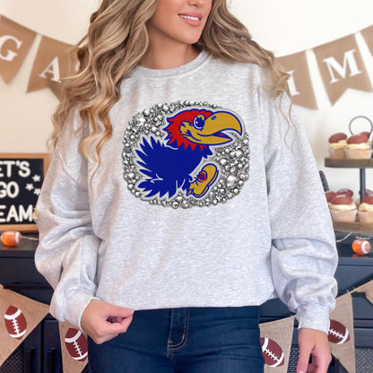 Glitzy football 🏈✨ tee  • long sleeve • crew (read description)