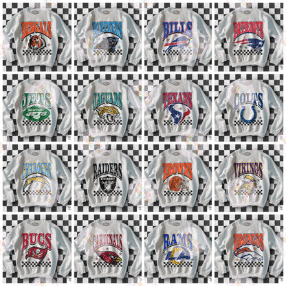 🏁Checkered football🏈 tee  • long sleeve • crew (read description)